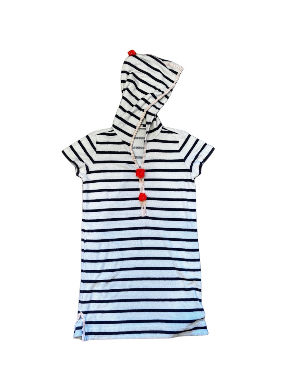 Crewcuts Navy and White Striped Hooded Cover-Up